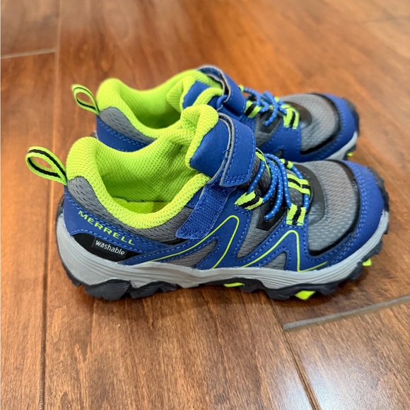 Merrell Kids Blue and Green Velcro Sneakers - Picture 2 of 5